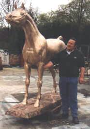 Van Dansik with life-size Bronze Vollblutaraber
